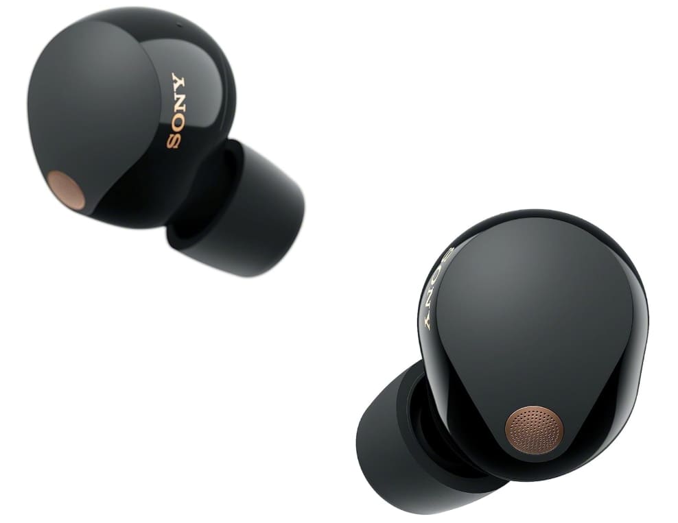 Sony WF-1000XM5 Truly Wireless Noise Cancelling Earbuds – made from recycled materials, featuring adaptive sound control with AI, and crystal-clear Bluetooth signal.