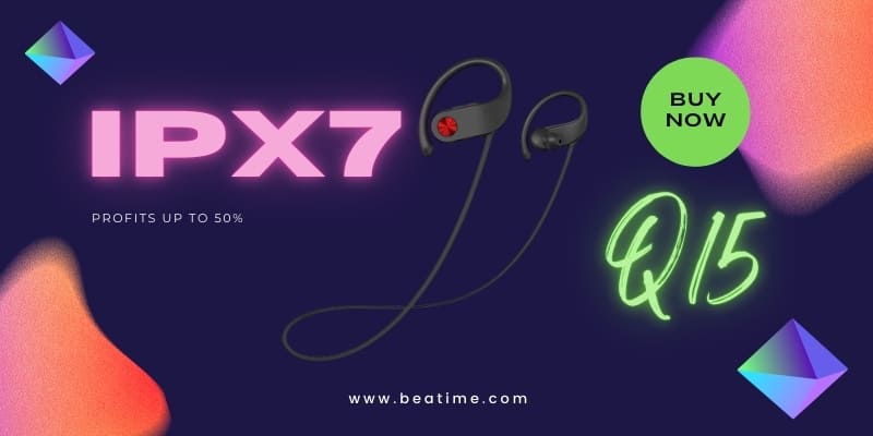 Beatime Q15 wireless earbuds with premium sound quality, featuring active noise cancellation and long-lasting battery life. Perfect for music lovers and professionals on the go.